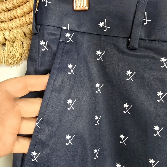 Walter Hagen New Perfect 11 Flat Front Palm Navy Blue Golf Shorts Mens SZ 30 - Picture 4 of 13